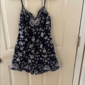 Altr’d State Navy and White Floral Romper
